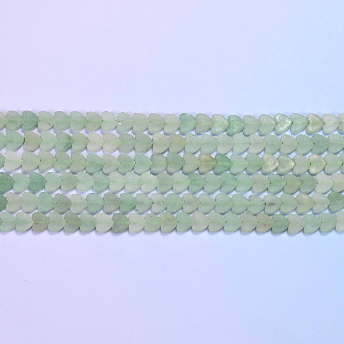 Green aventurine beads in soft sage and mint green