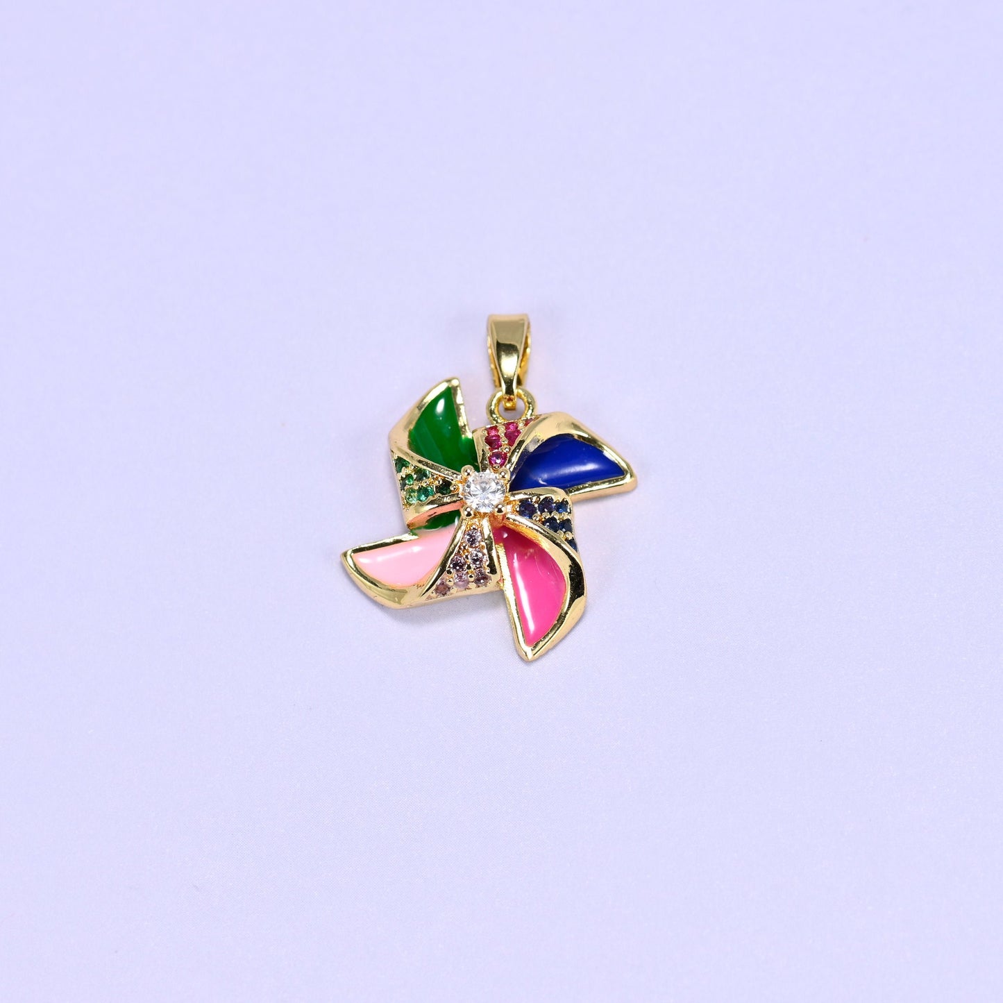 Colorful Windmill Zircon Charms