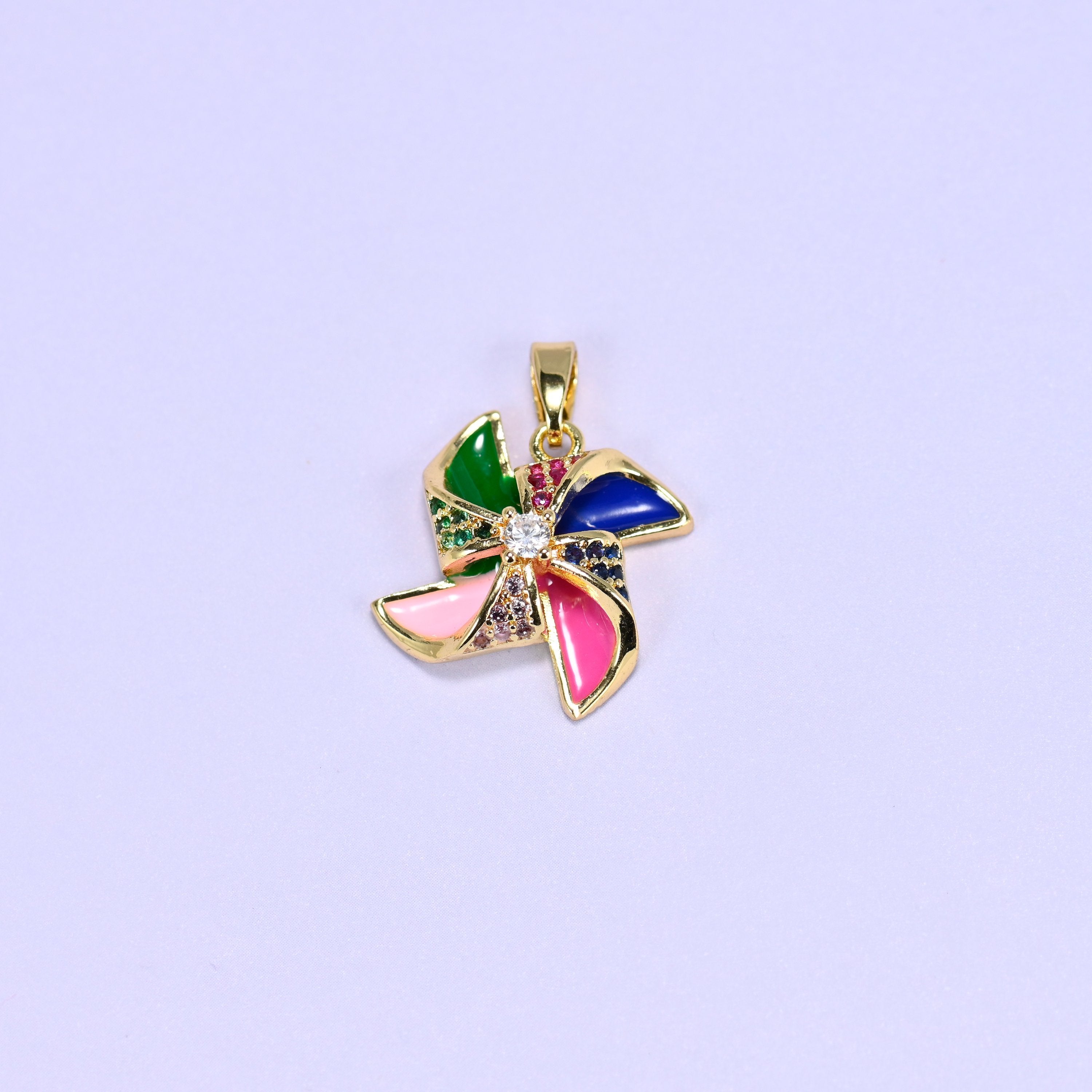 Colorful Windmill Zircon Charms