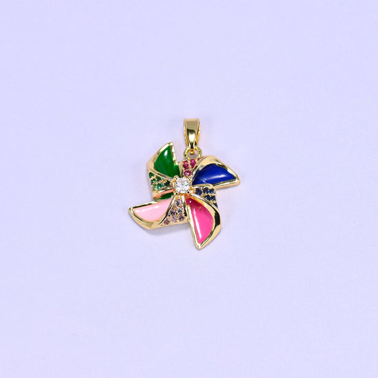Colorful Windmill Zircon Charms