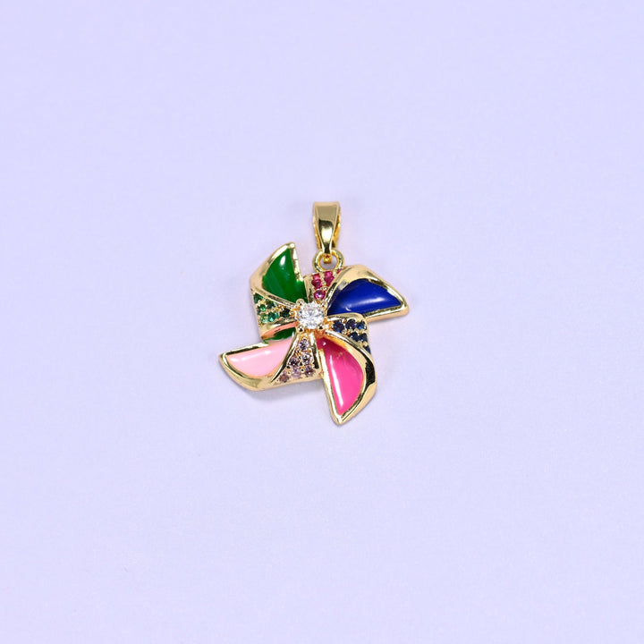 Colorful Windmill Zircon Charms