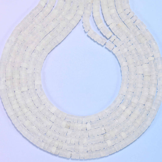 Heishi disc cut clear quartz beads