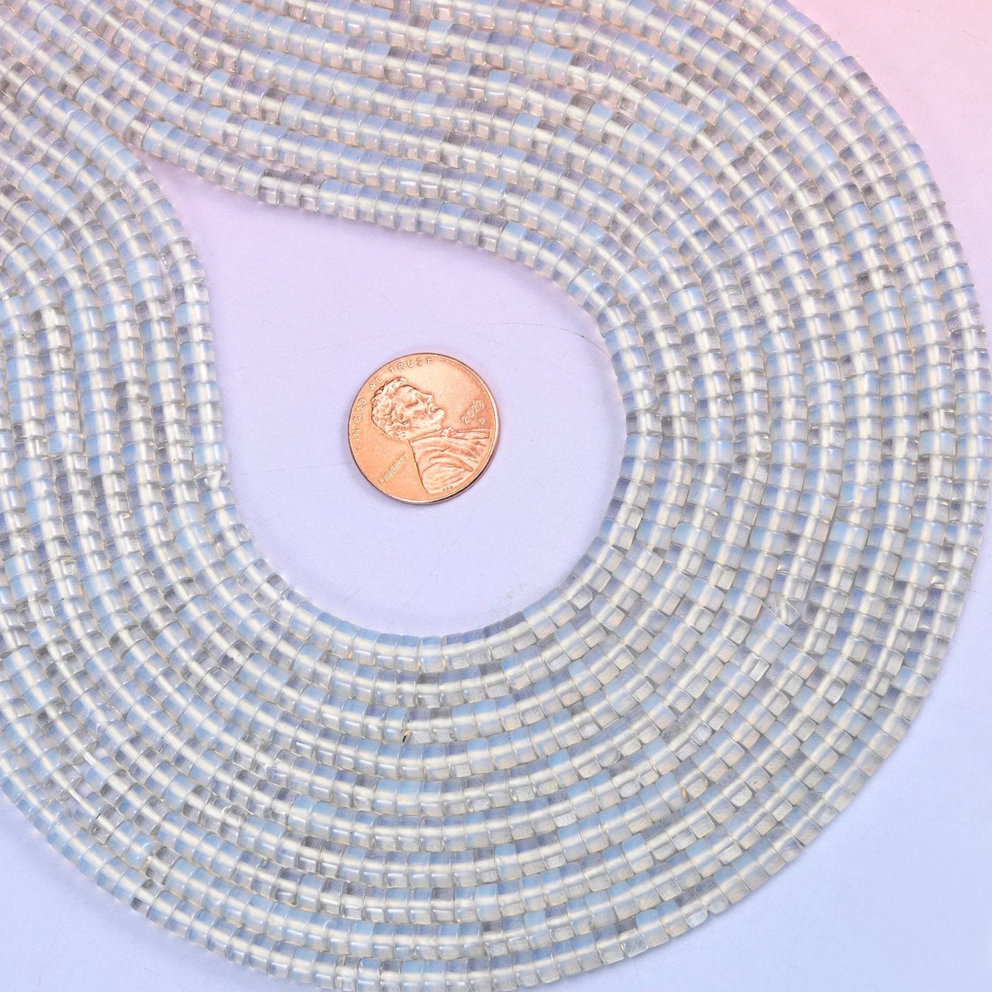 Opalite Smooth Heishi Disc Beads for jewelry making