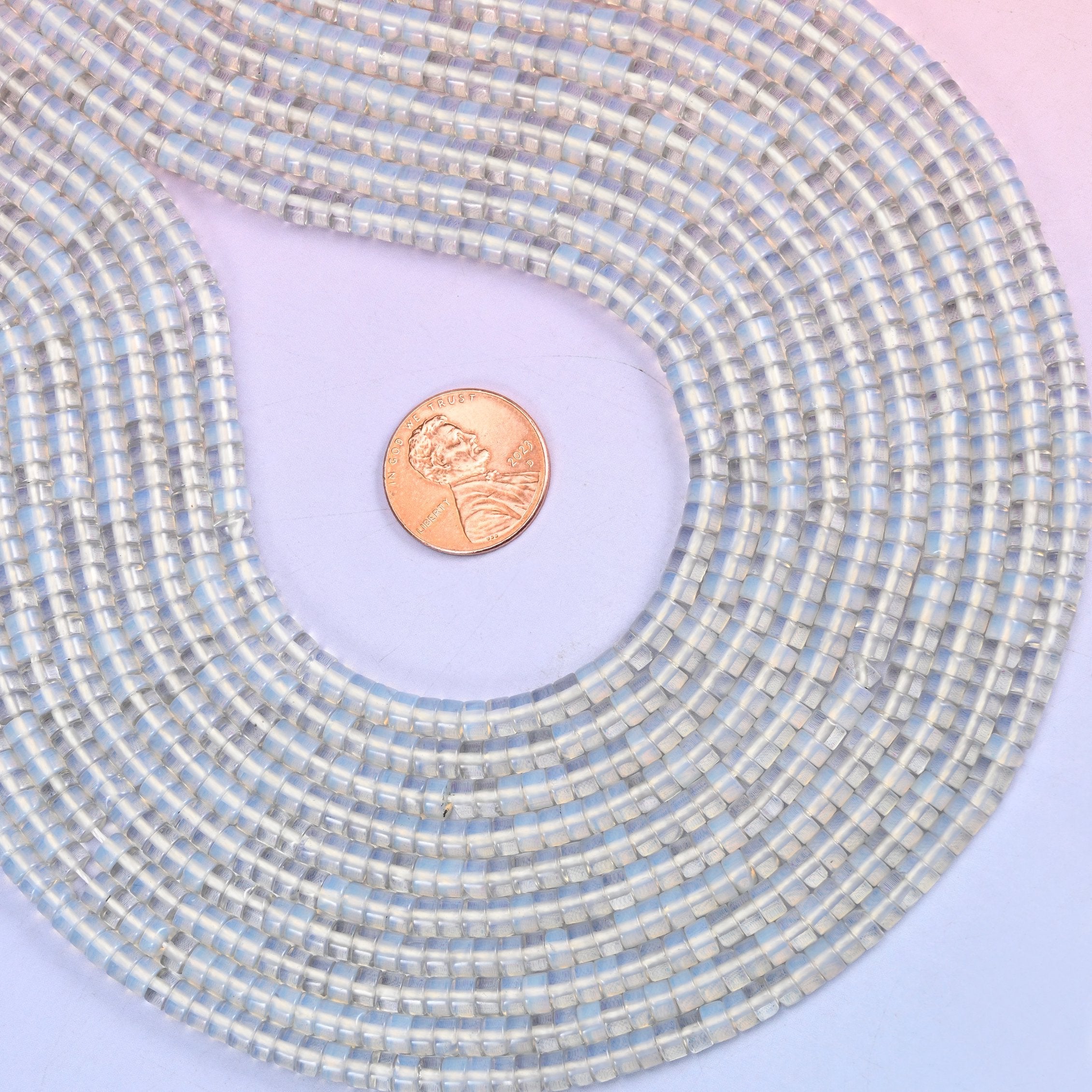Opalite Smooth Heishi Disc Beads for jewelry making
