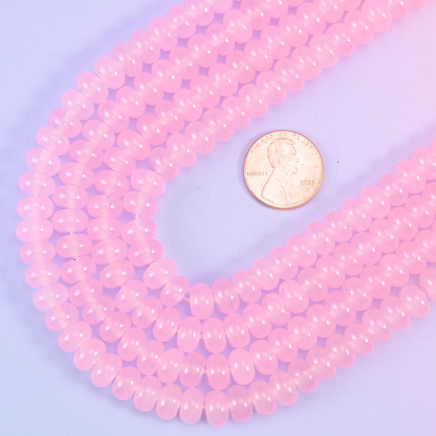 Smooth rondelle cut dyed jade beads