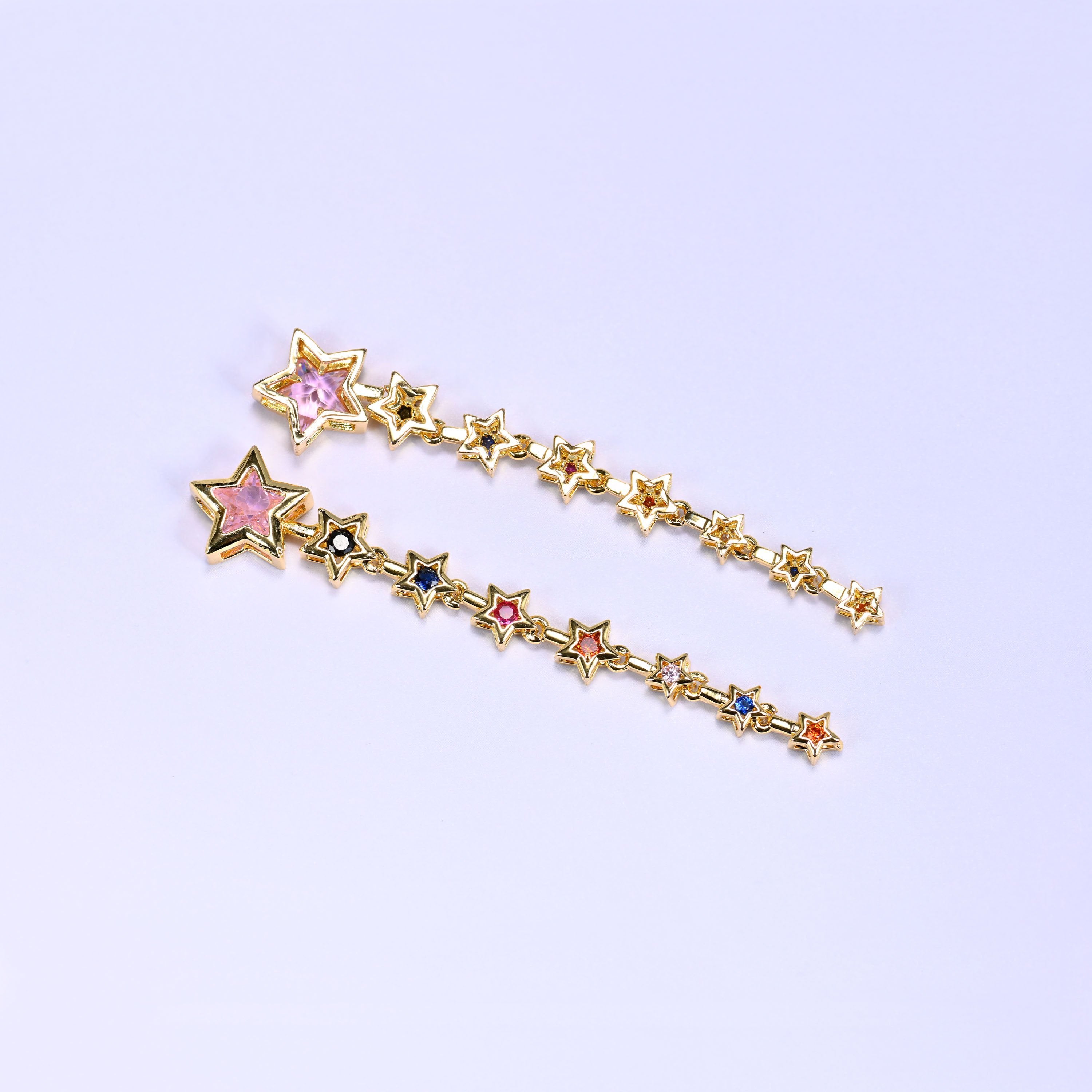 Shooting Star Multicolor Zircon Pendant in a vibrant multicolor mix