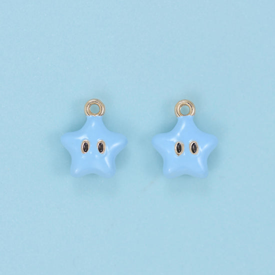 Enamel Star Charms: 18K Gold Filled, DIY Jewelry Making Supply