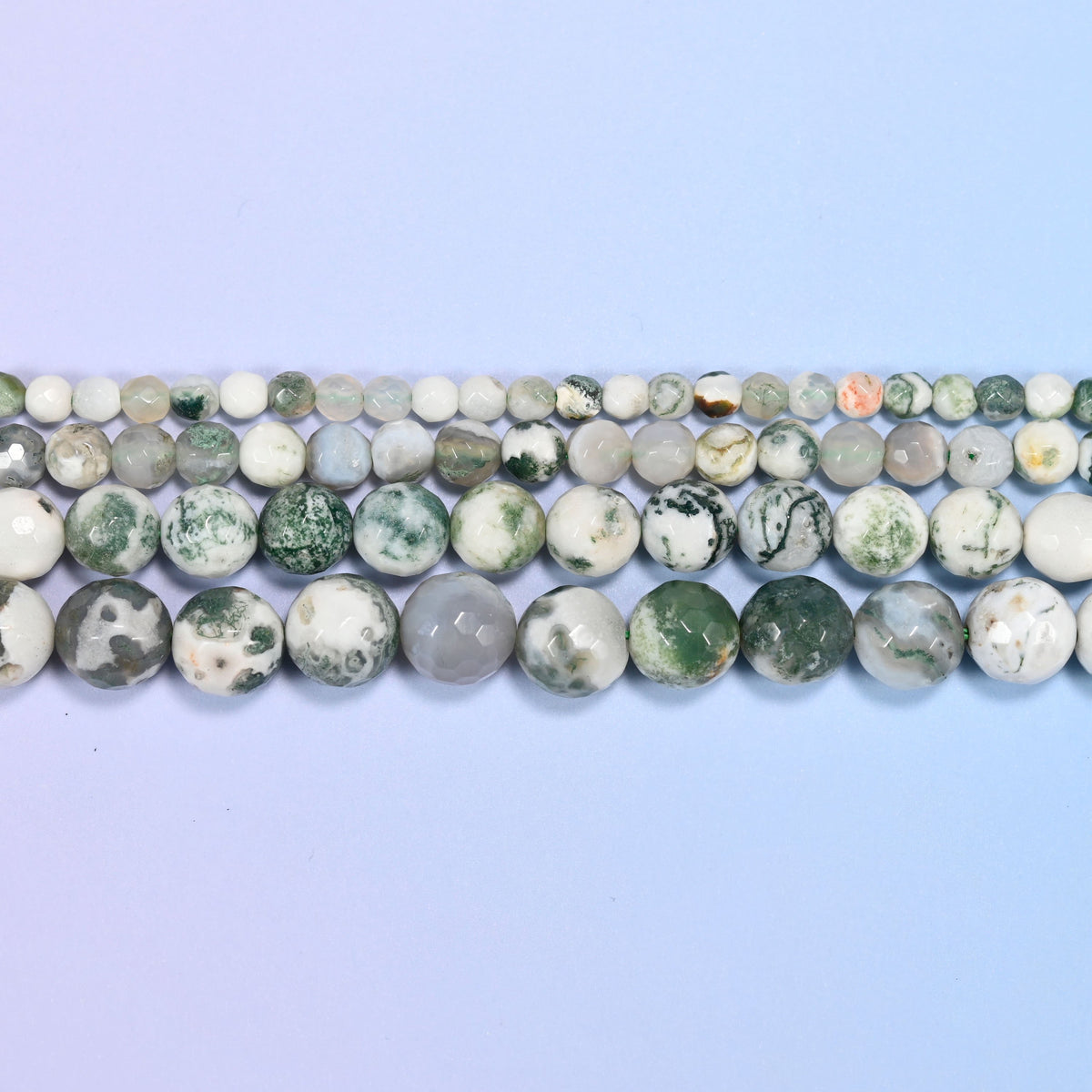 Tree Agate Faceted Round Beads 4mm 6mm 8mm 10mm Jewelry Making 15 Inch Strand