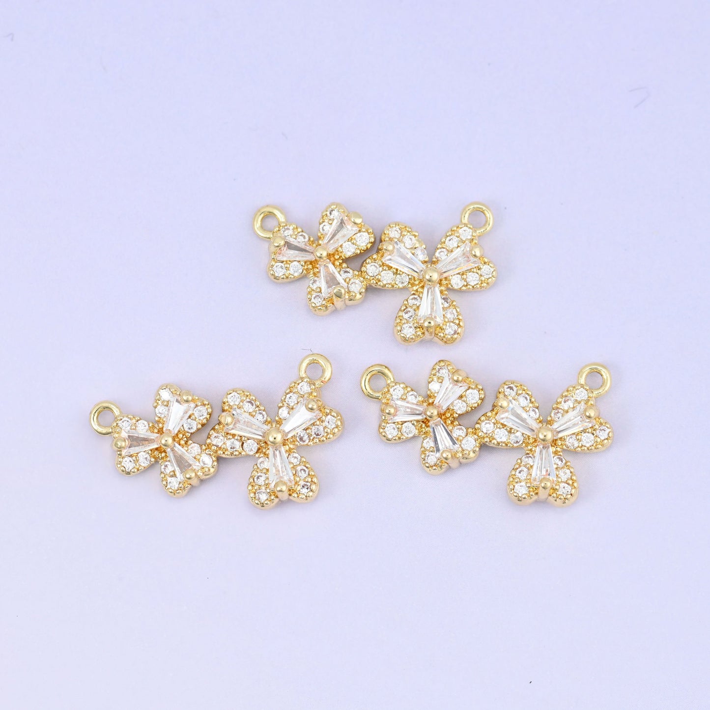 Flower Zircon Connector Pendant, sold per piece