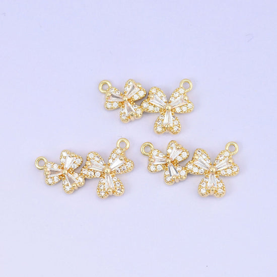Flower Zircon Connector Pendant, sold per piece