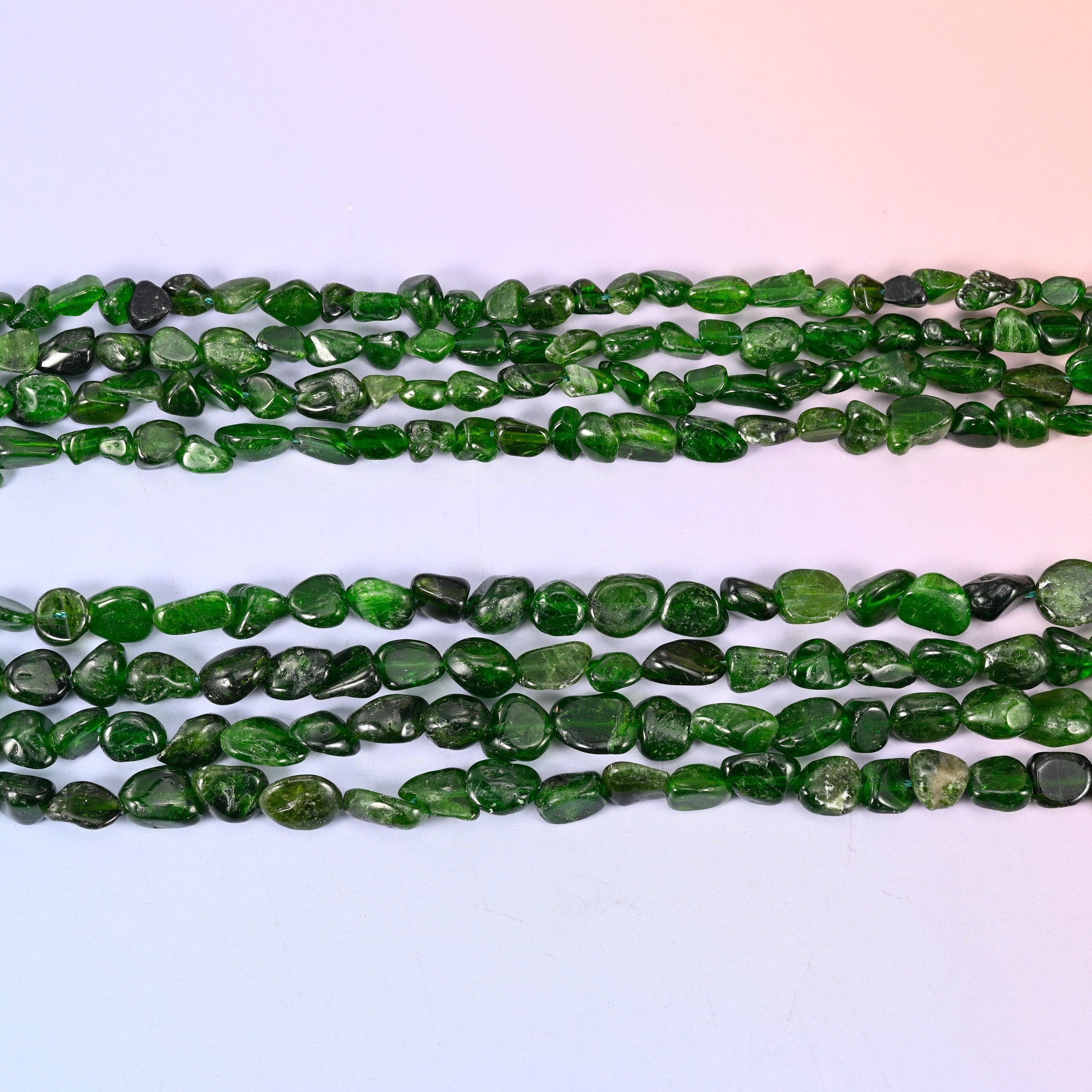 Chrome Diopside Pebble Nugget Beads 6-8mm 8-10mm Jewelry Making 15.5" Strand