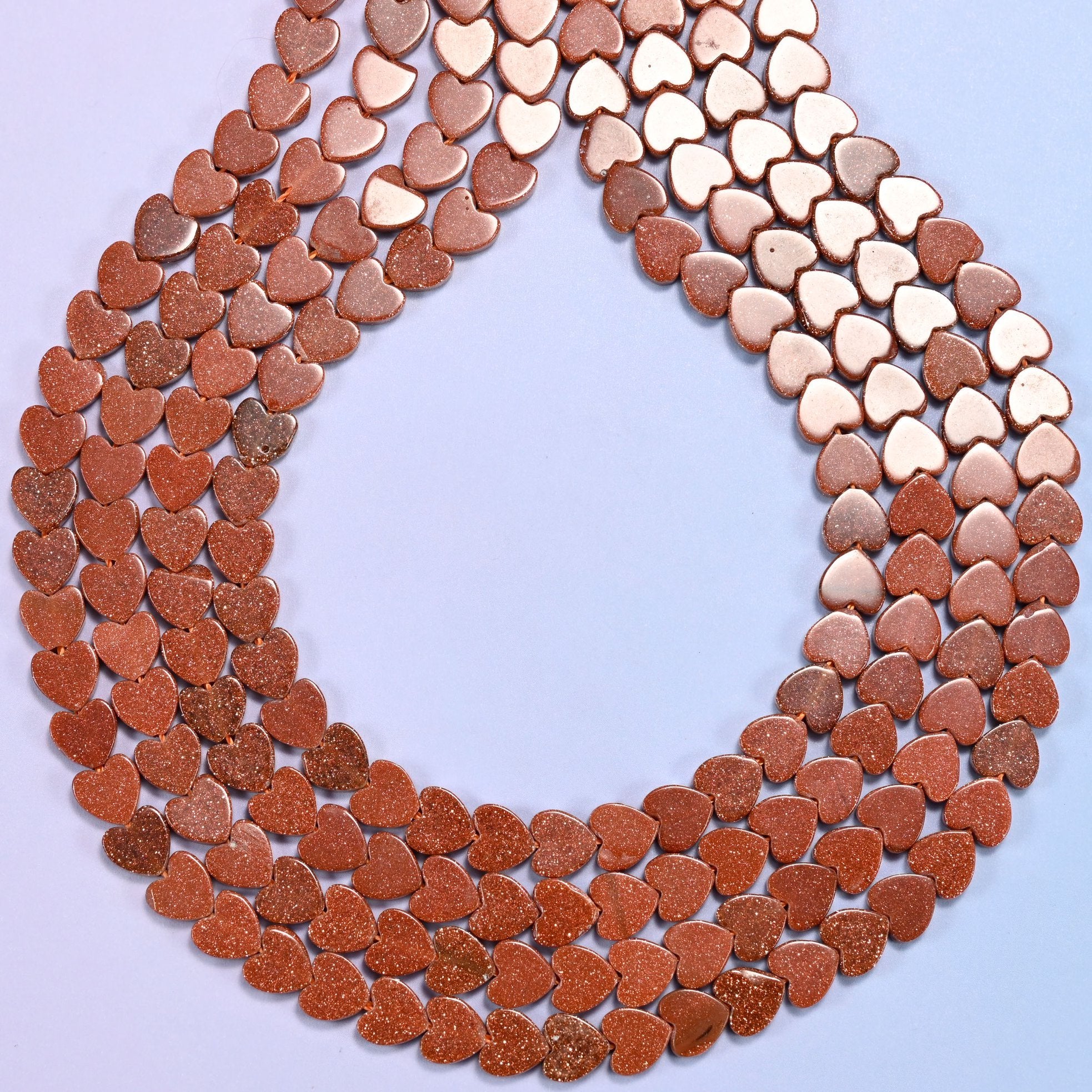 Gold Sandstone Flat Heart Beads, hole 0.8mm