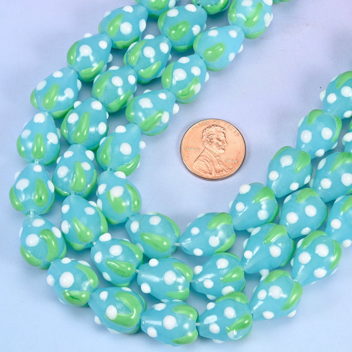 Strawberry cut glass beads