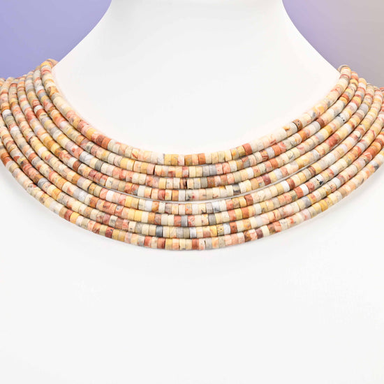 Crazy agate beads, heishi disc, 2x4mm