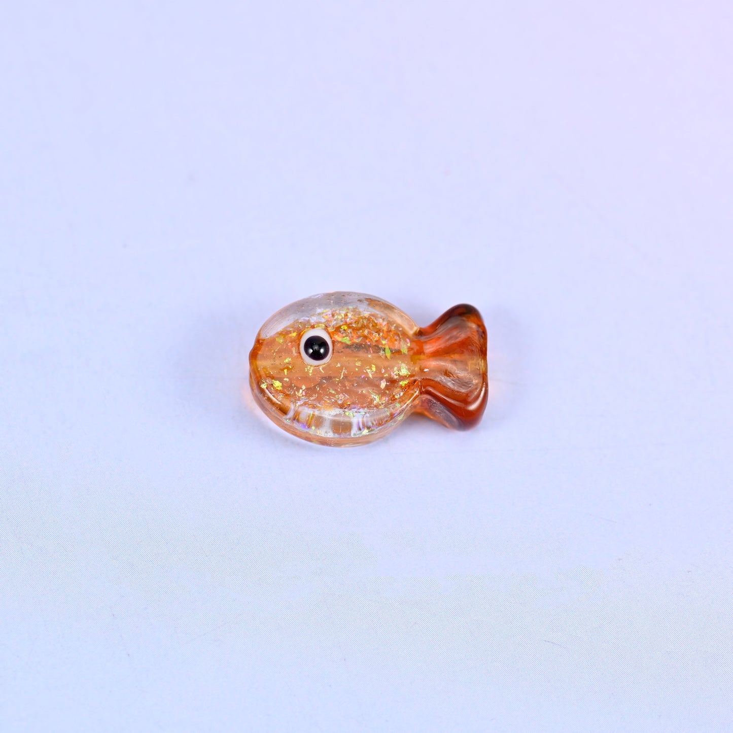 Iridescent Orange Fish Glass Beads: Jewelry Making Supply