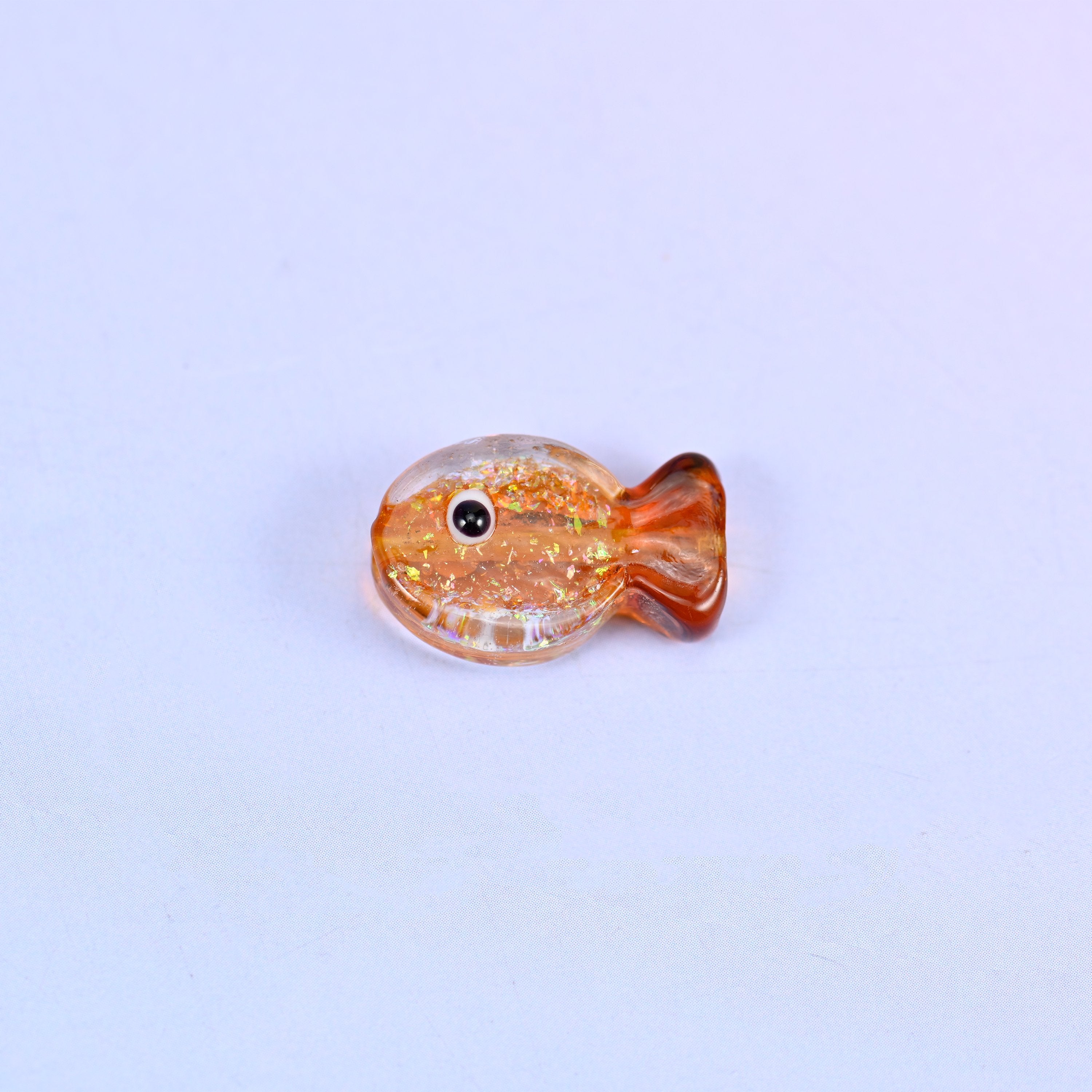 Iridescent Orange Fish Glass Beads: Jewelry Making Supply