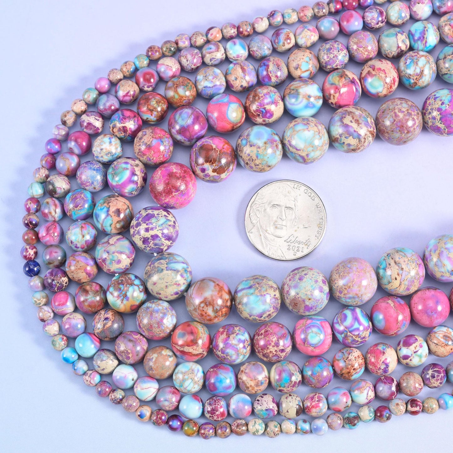 Sea sediment jasper round beads, centre-drilled hole approximately 1.0mm