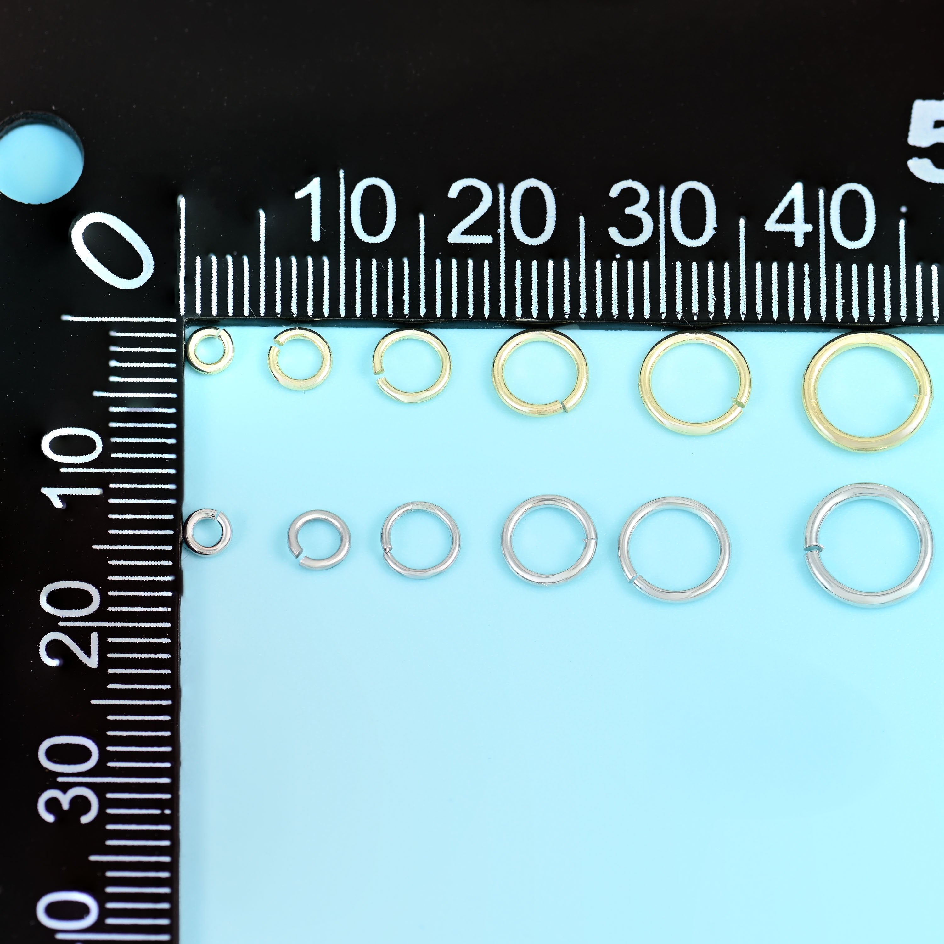 18K Gold Filled Open Round Jump Rings, neat rings with a clean split opening
