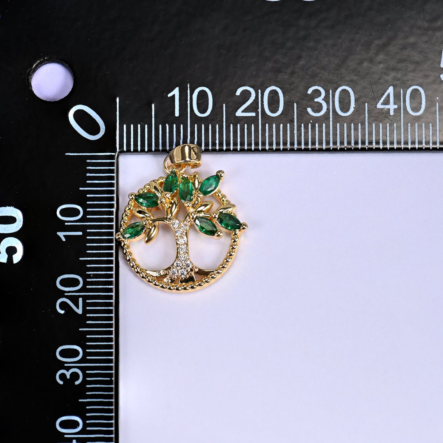 Round Green Leaf Tree Zircon Charms: DIY Pendants, Jewelry Making Supply