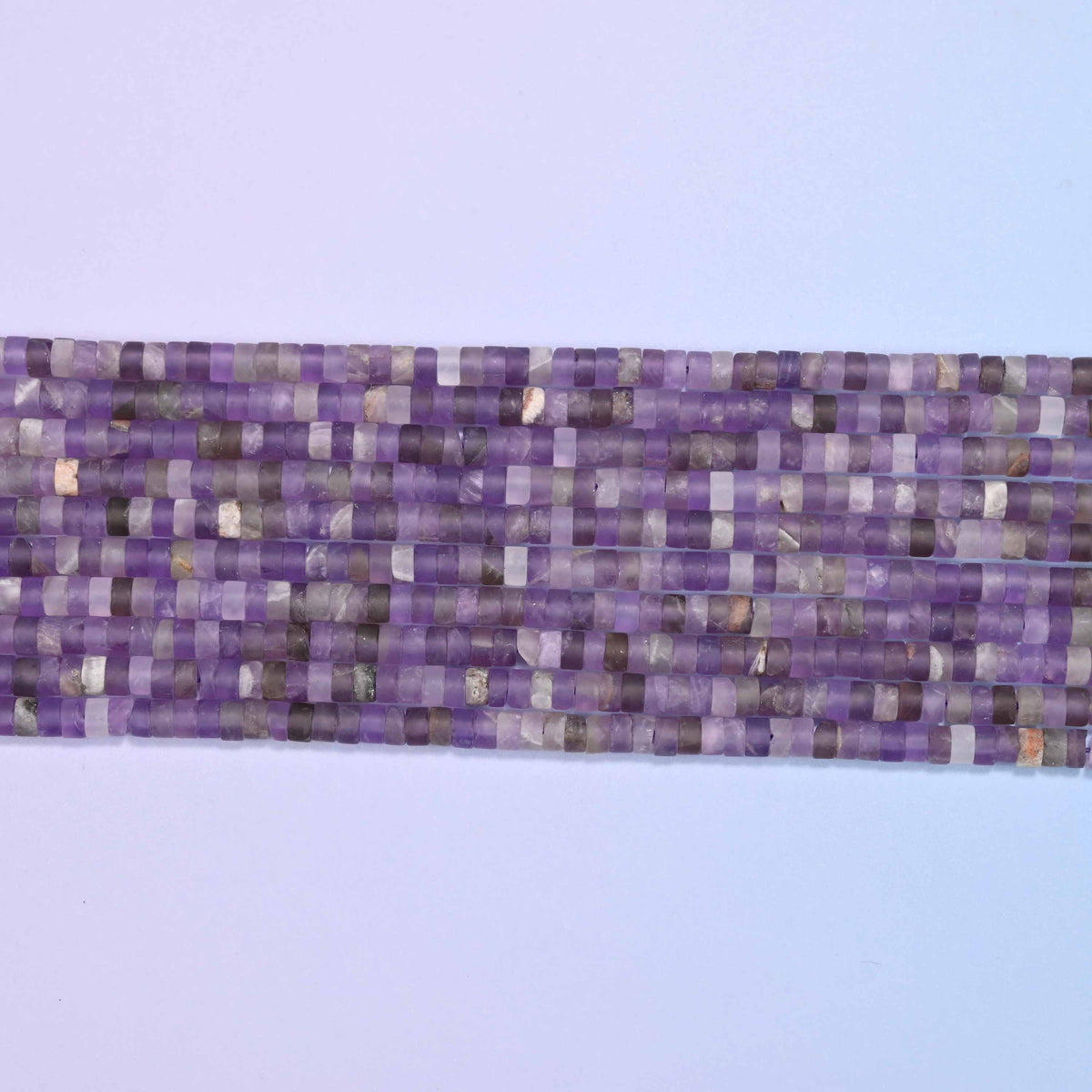 Matte amethyst heishi disc beads, 15 inch strand