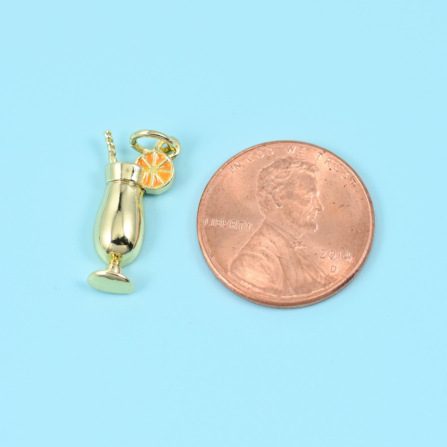 18K Gold Filled Enamel Beer Mug Charm 12.42x8.11mm in two colourways shown, a deep red and a golden amber, with a white…