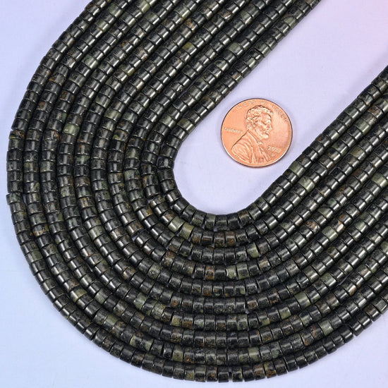 Heishi disc cut Kambaba Jasper beads