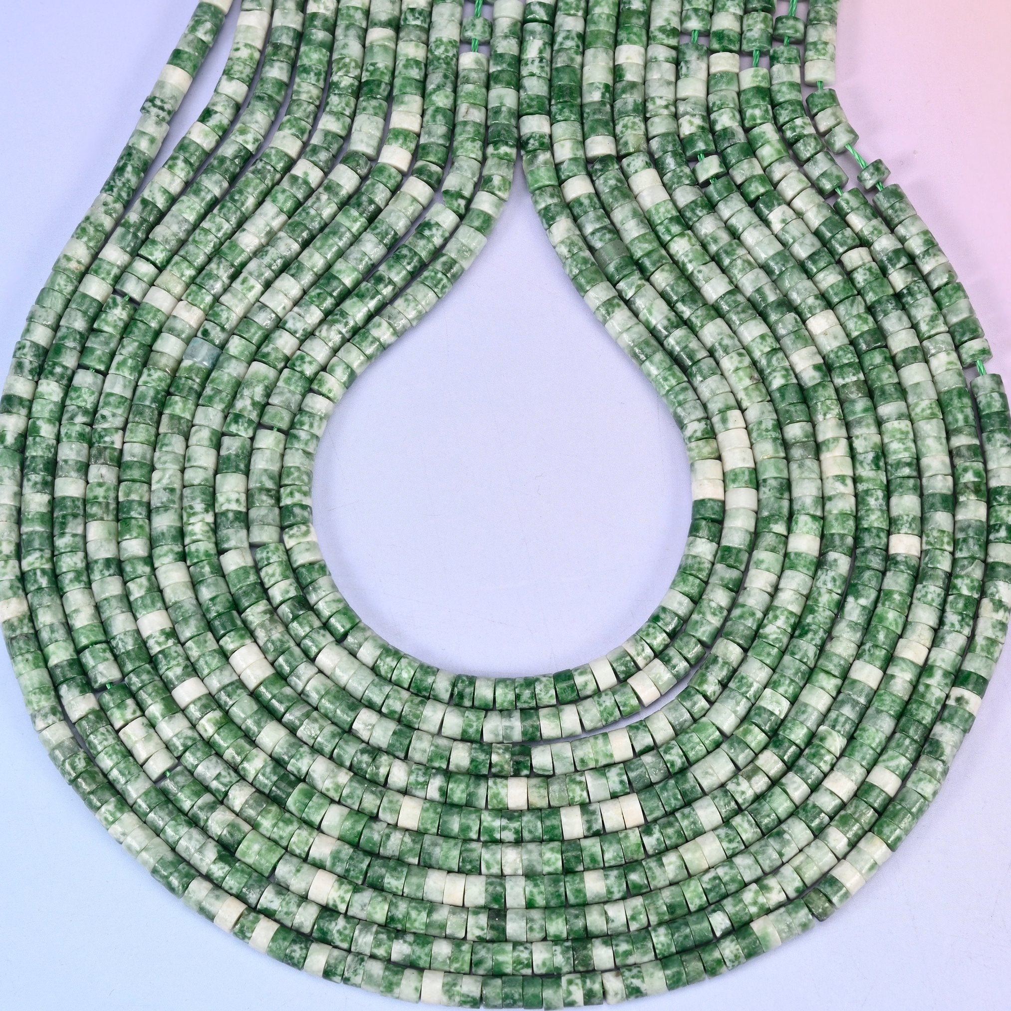 Tree Agate Smooth Heishi Disc Beads, hole approximately 1.0mm