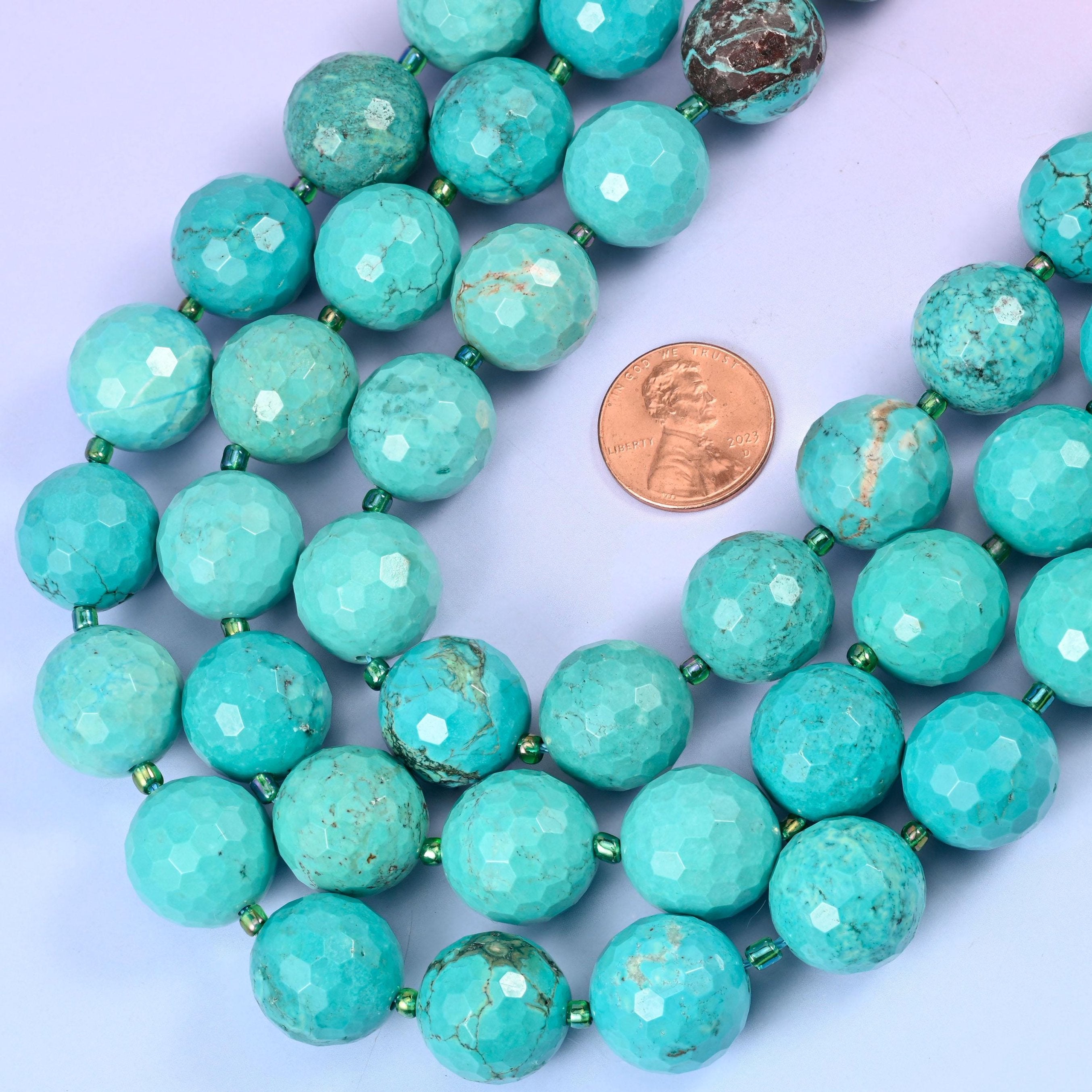 Green Howlite Faceted Round Beads, approximately 21 beads per strand
