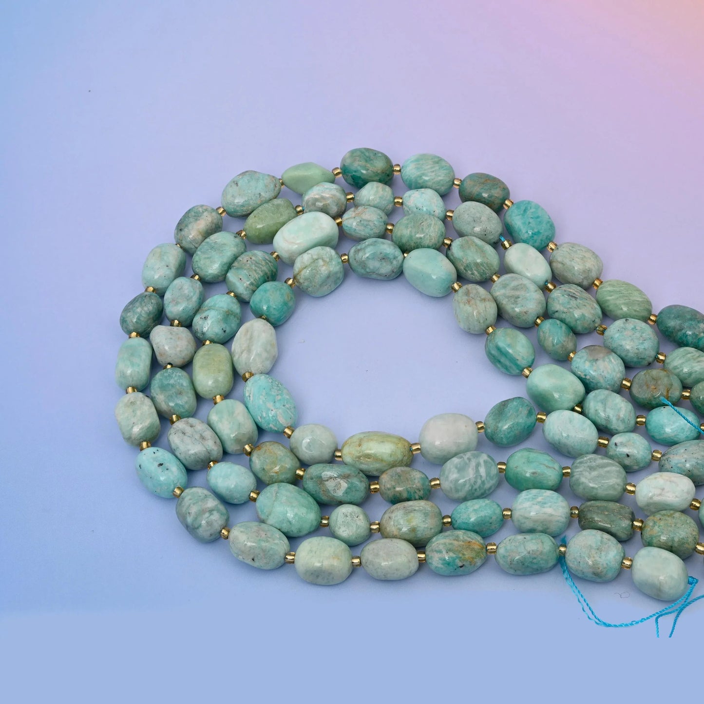 Blue Amazonite Oval Nugget Beads 10-17mm in blue