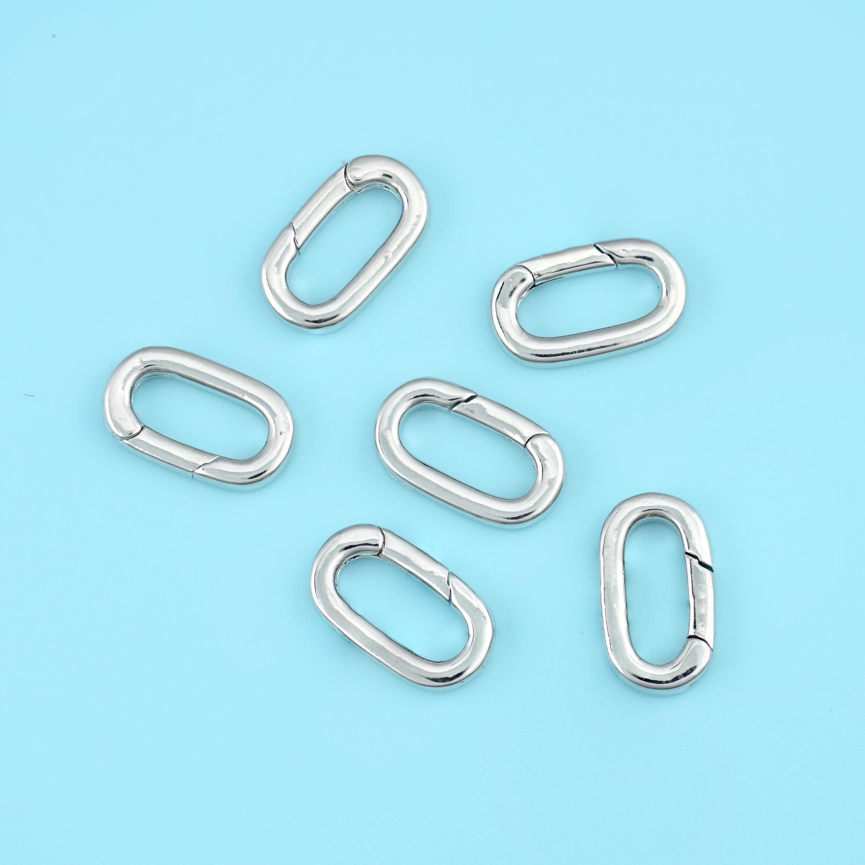 18K Gold Filled Oval Carabiner Clasp 14x8mm in gold or Silver available