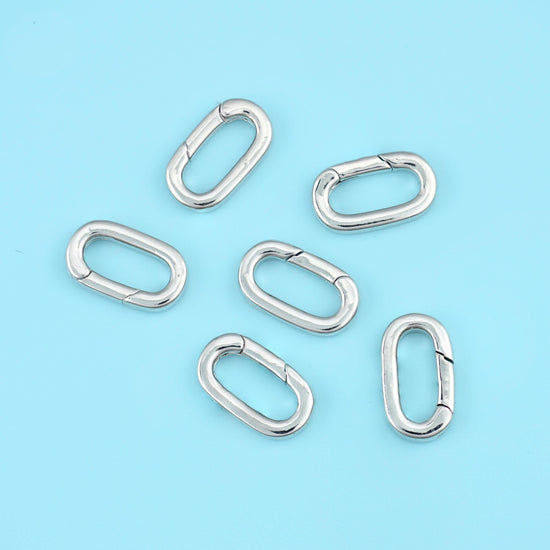 18K Gold Filled Oval Carabiner Clasp 14x8mm in gold or Silver available