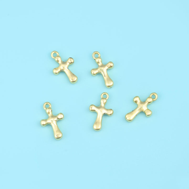 Brass beads, cross, 14.00 x 8.66mm