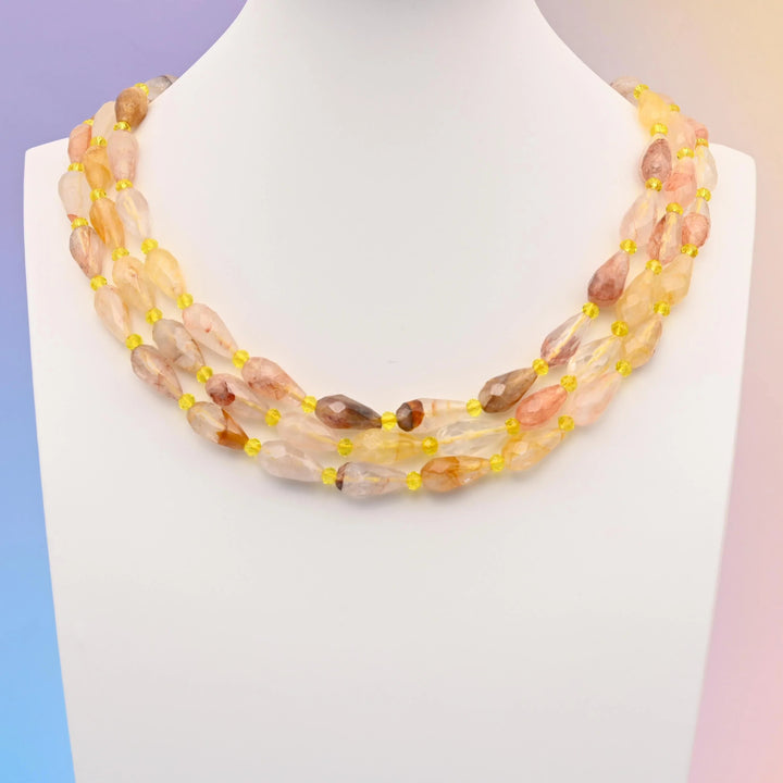 Golden Healer faceted teardrop beads, 16x8mm, sold per 15.5 inch strand
