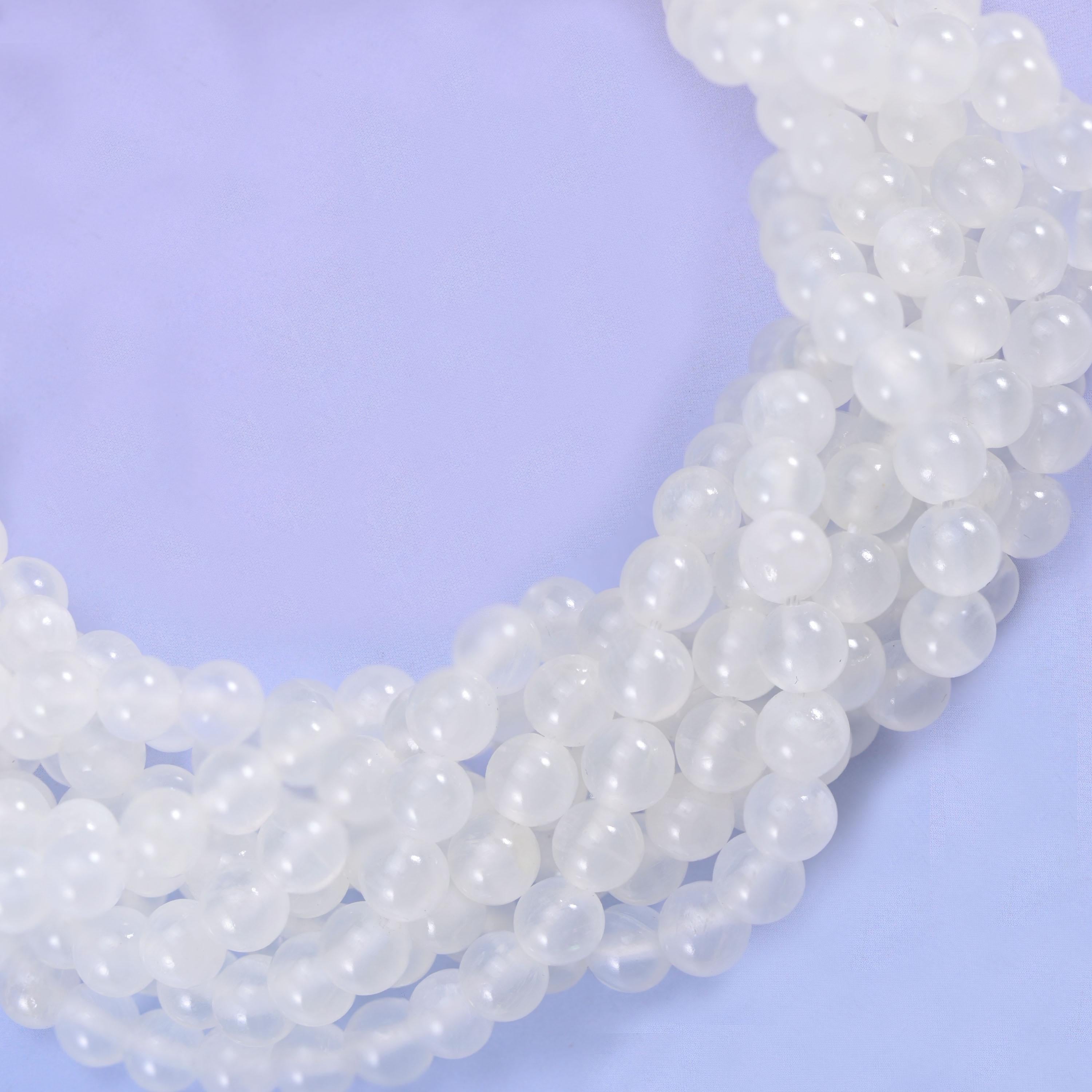 White Calcite beads, hole approximately 1.2mm