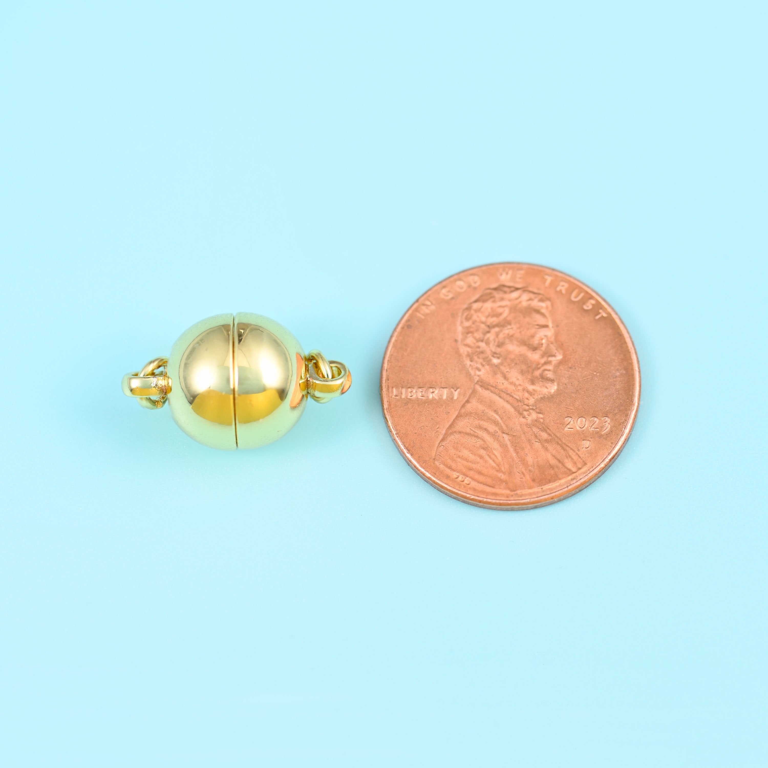 18K Gold Filled Round Magnetic Clasp, sold per piece