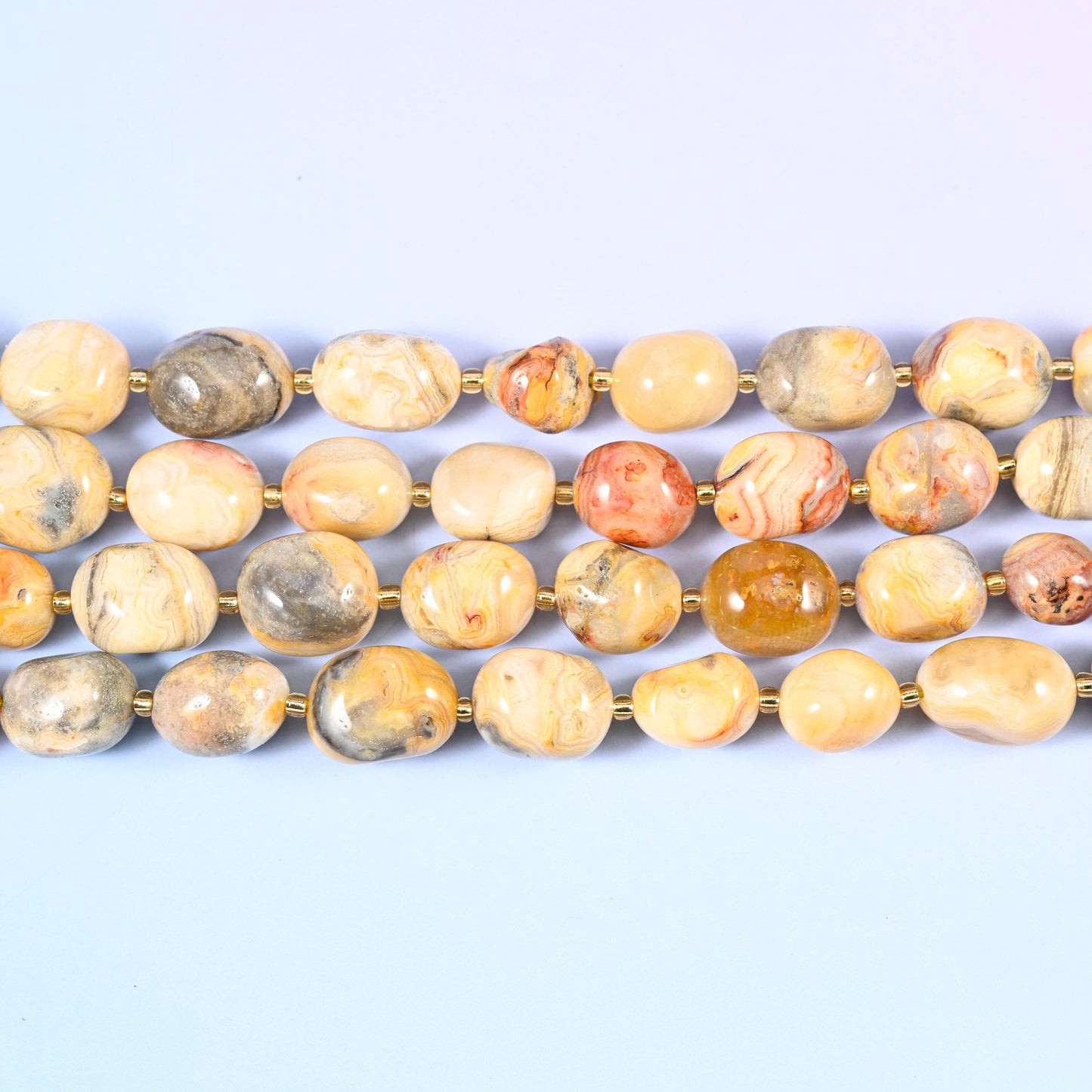 Crazy Agate Nugget Oval Beads 10-17mm, natural stone variation
