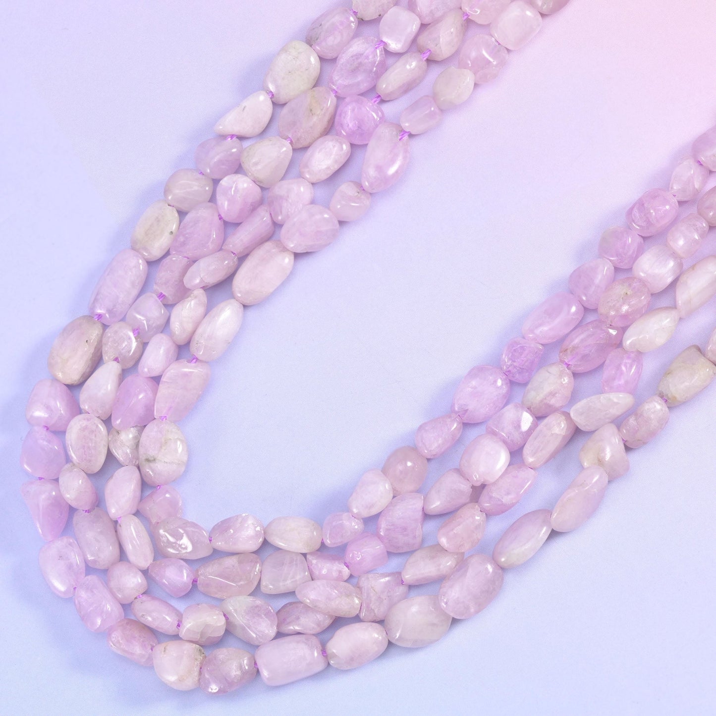 Kunzite pebble nugget beads, sold per strand