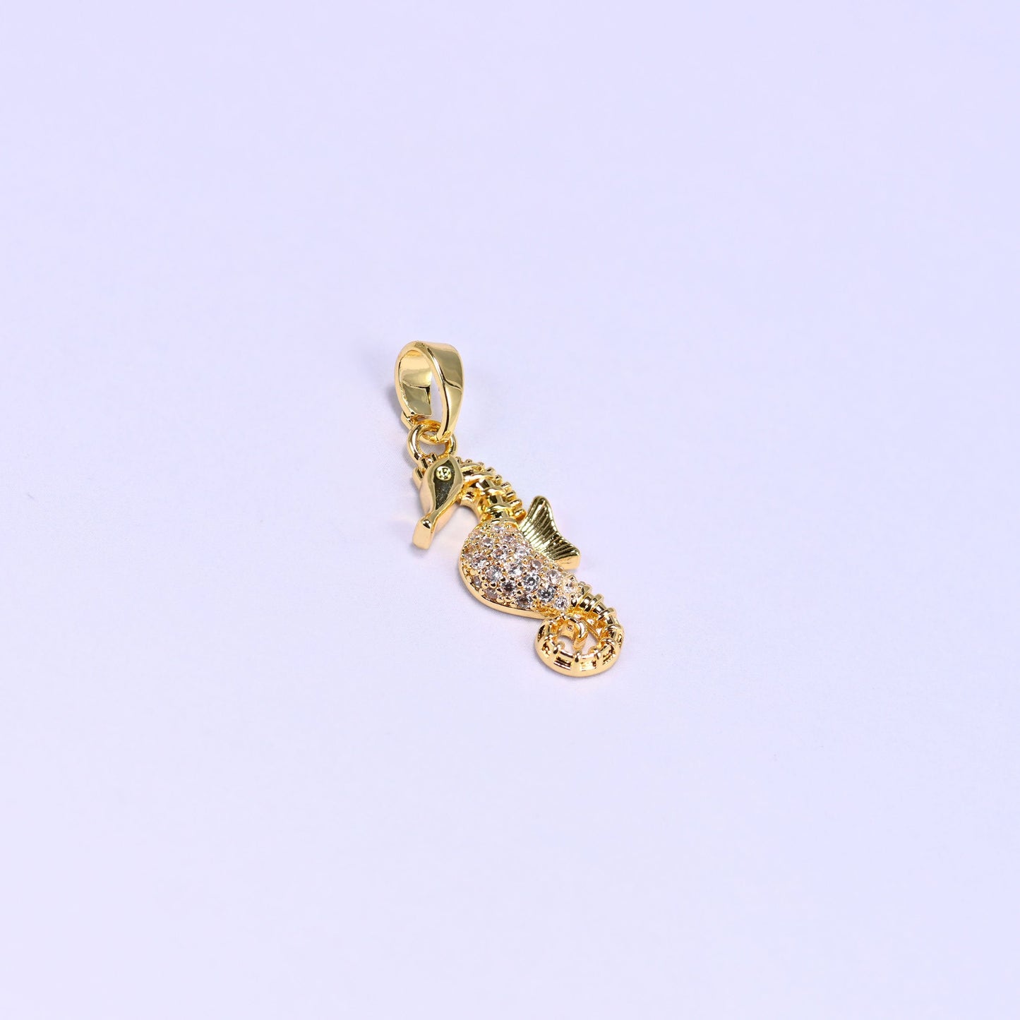 Sea Horse Zircon Pendants, bail approx 6.0mm x 2.90mm
