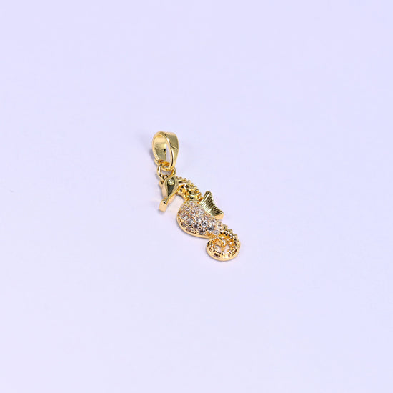Sea Horse Zircon Pendants, bail approx 6.0mm x 2.90mm