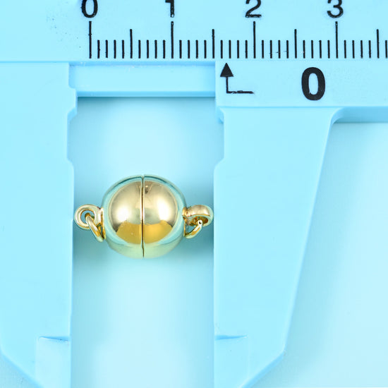 18K gold filled round magnetic clasp with a closed loop on each side