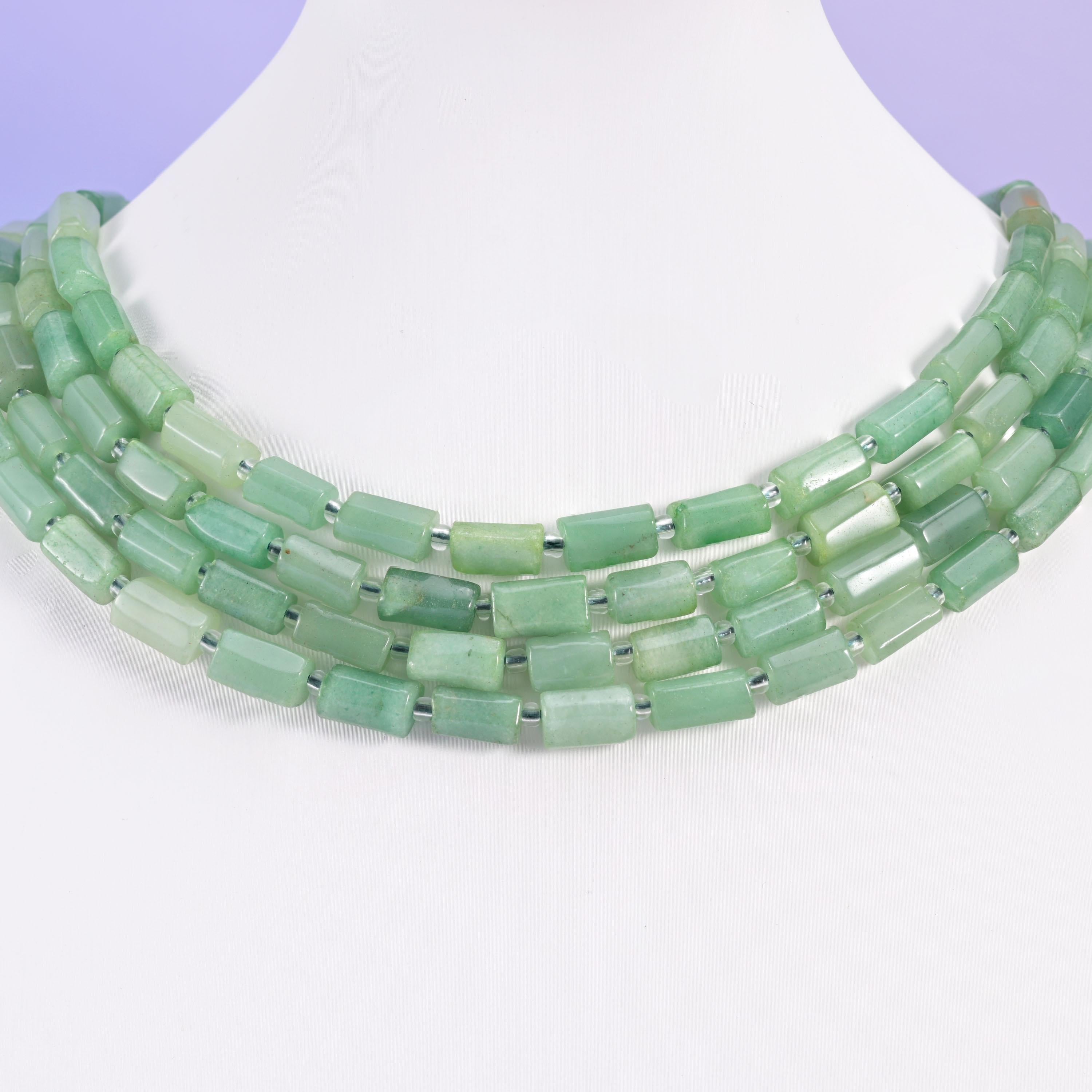 Green Aventurine beads, faceted tube, 12x8mm