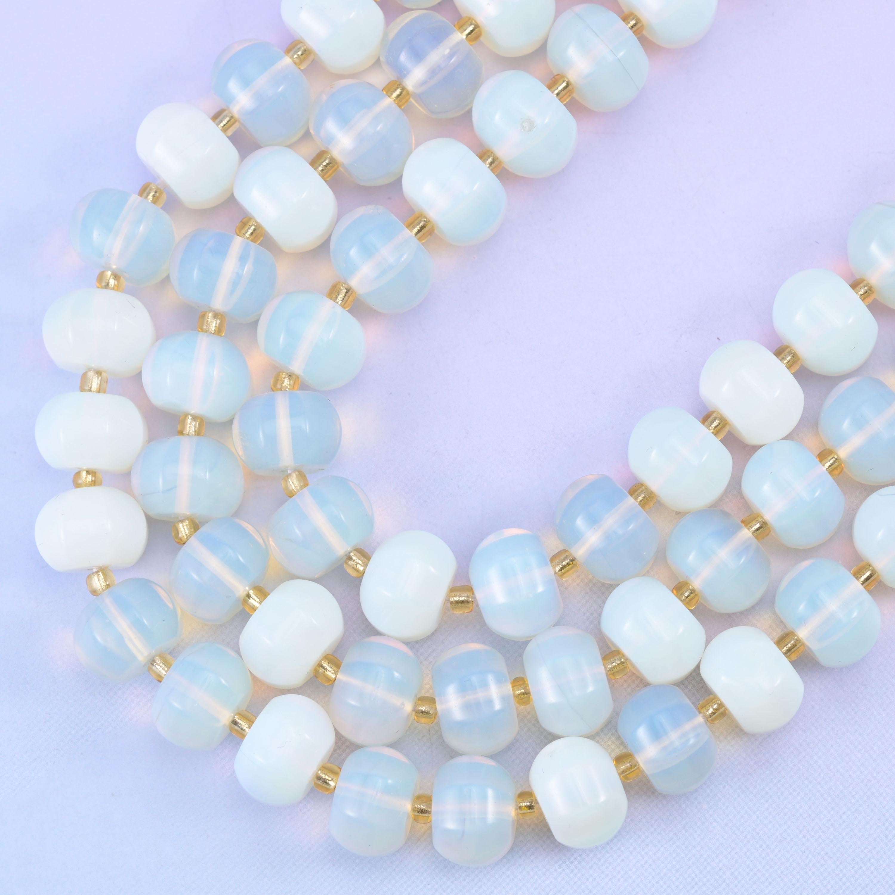 Opalite pumpkin beads, hole approximately 1.4mm