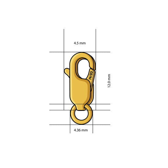 14K Gold Filled Lobster Clasp 4.5x12mm