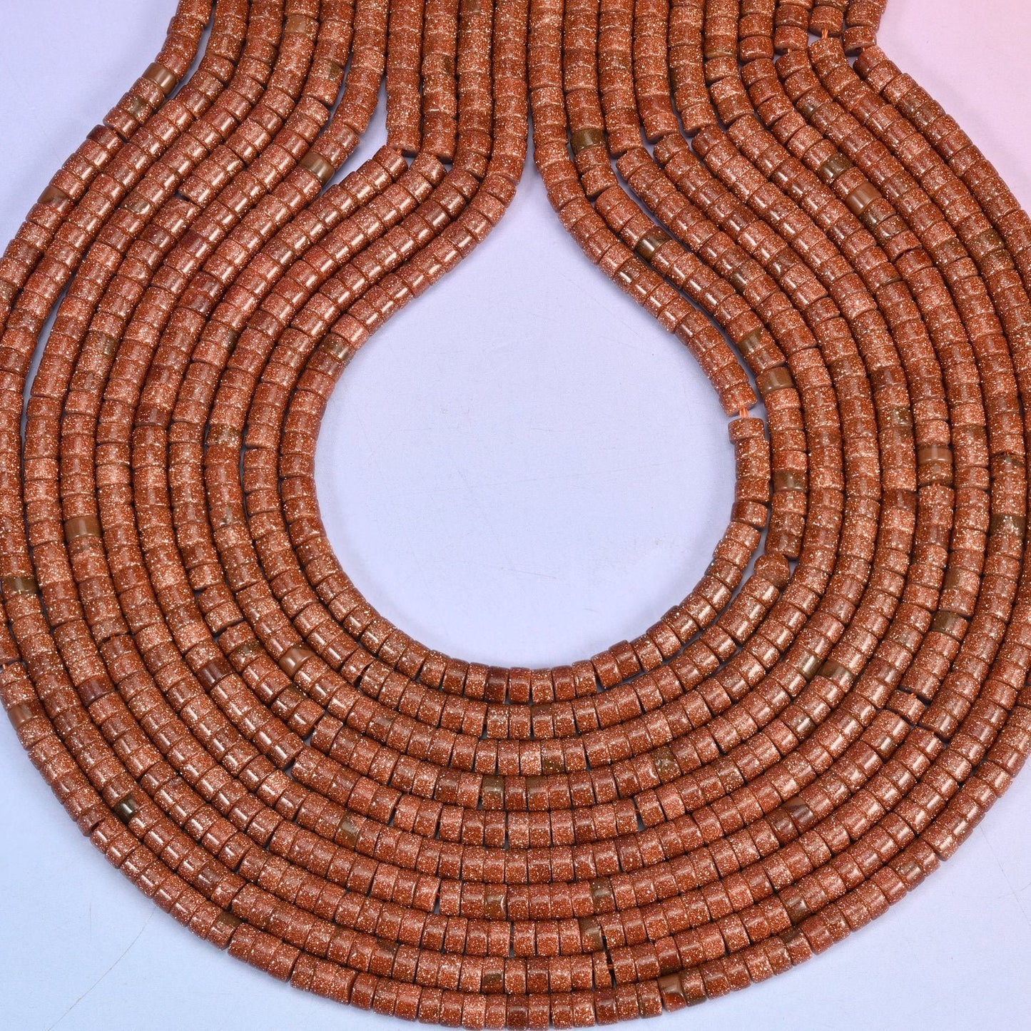 Gold Sandstone Smooth Heishi Disc Beads, hole approximately 1.0mm