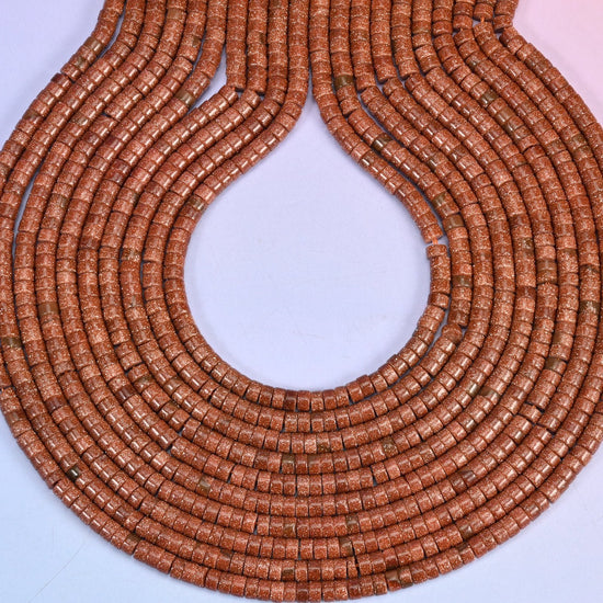 Gold Sandstone Smooth Heishi Disc Beads, hole approximately 1.0mm
