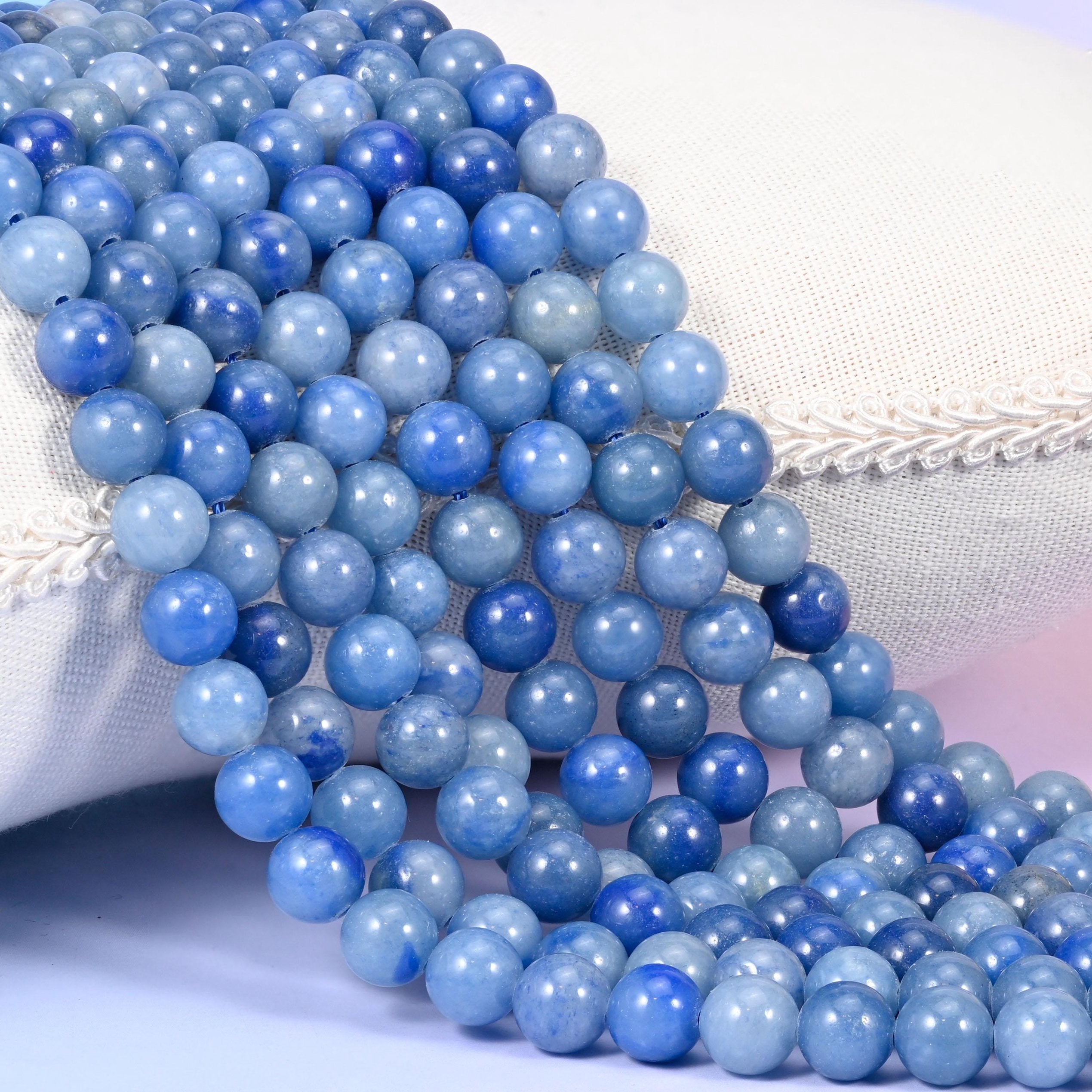 Denim Blue Aventurine Smooth Round Beads 4mm 6mm 8mm 10mm 12mm