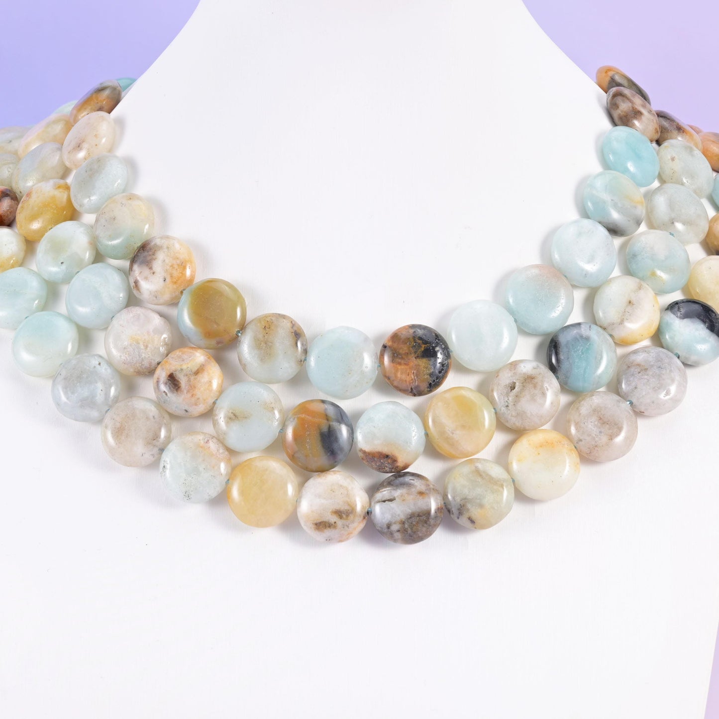 Amazonite beads, coin shape, 15mm