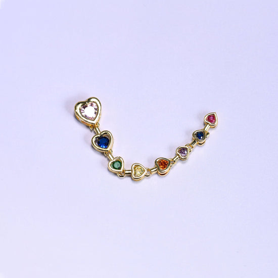 Pink Heart Multicolor Zircon Pendants: 18K Gold Filled Charms, Jewelry Making Supply