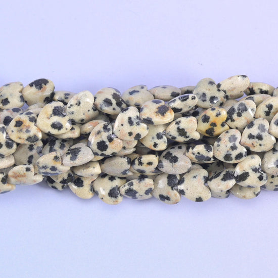 Dalmatian Jasper Heart Beads, hole approximately 0.8mm