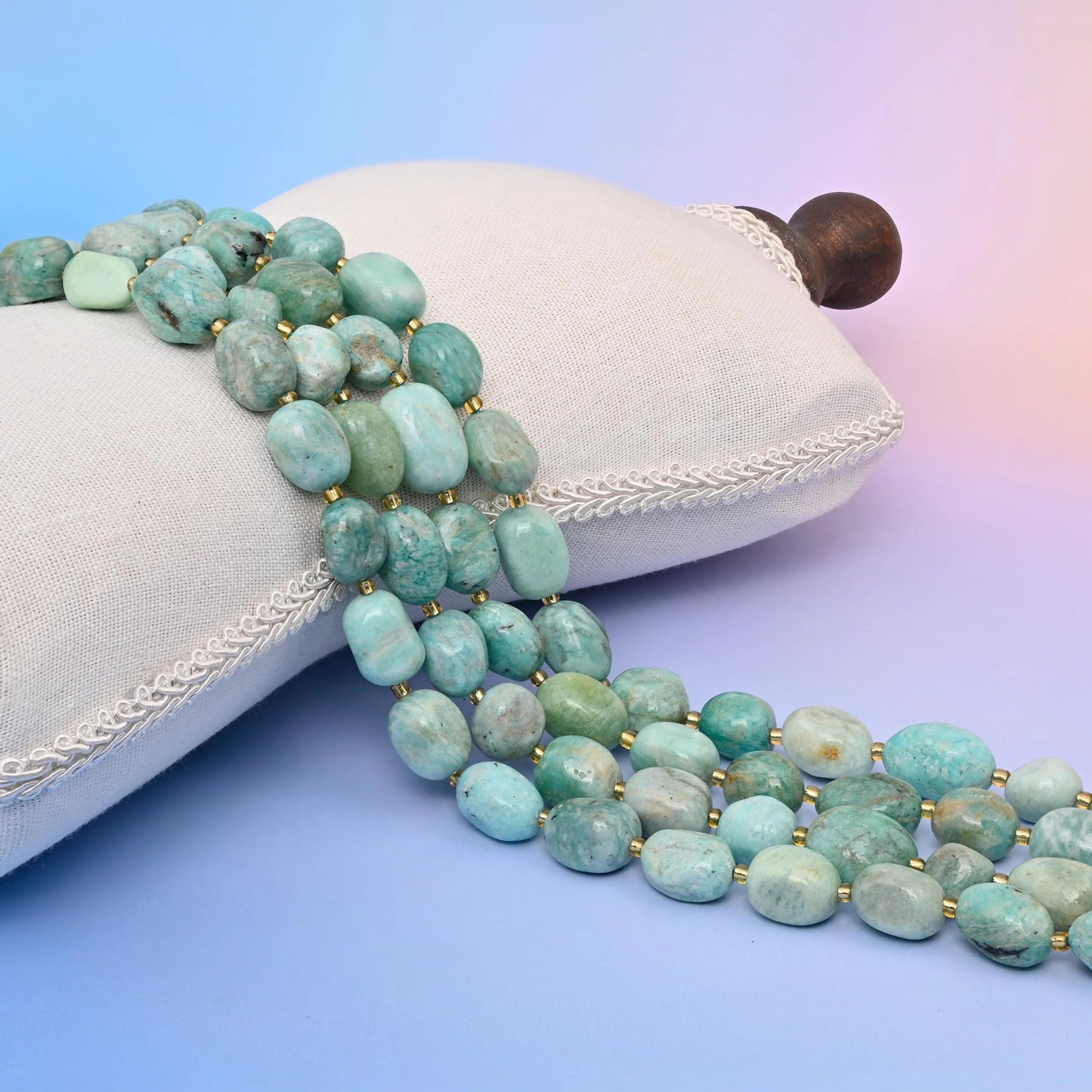 Blue Amazonite Oval Nugget Beads 10-17mm